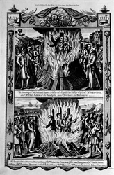 Martyrdom and burning, from 